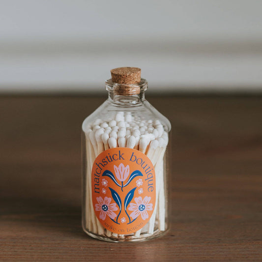 Orange Floral Apothecary Jar